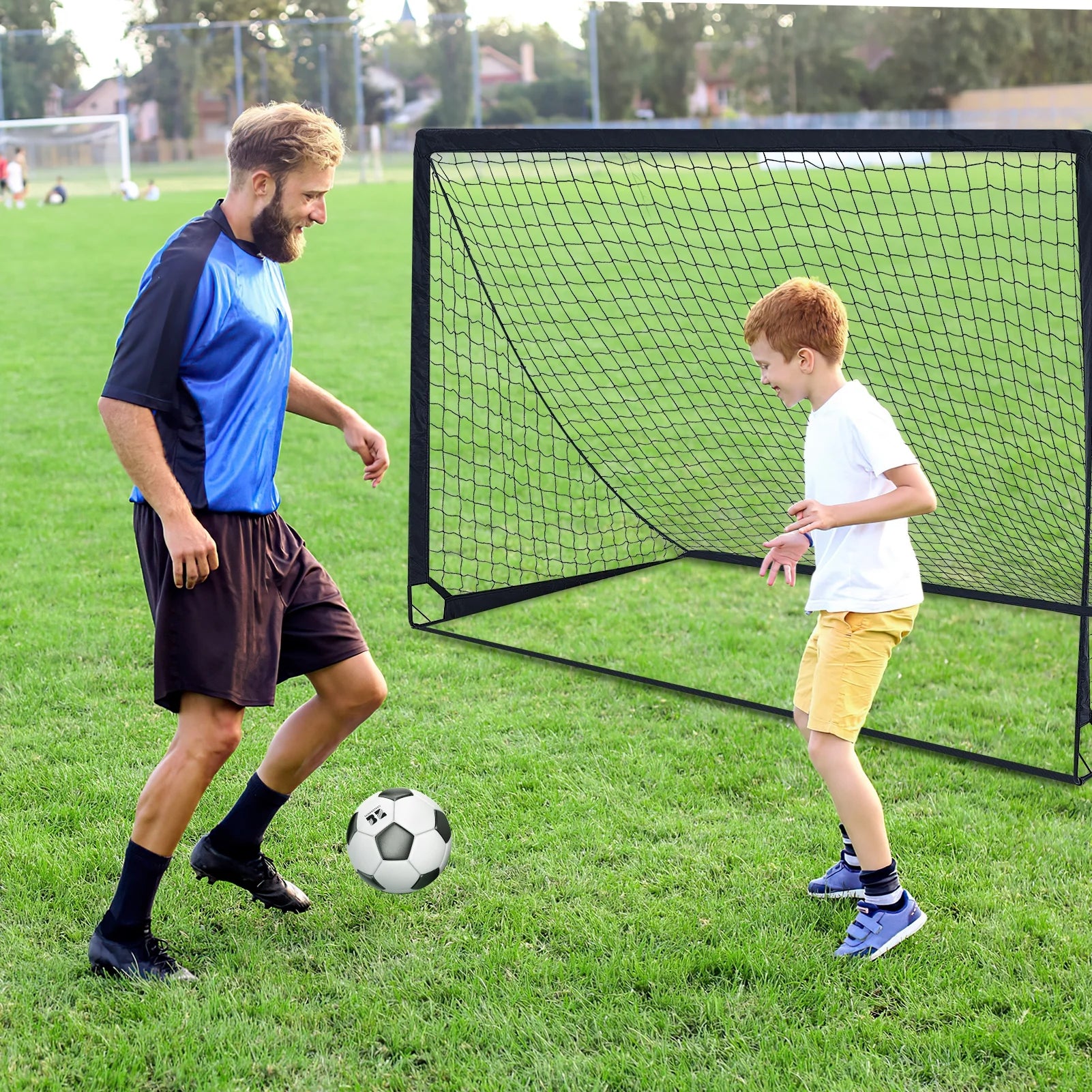 Set of 2 Portable Soccer Goals for Kids & Youth, Practice Soccer Net Soccer Training Equipment for Backyard Fun & Training