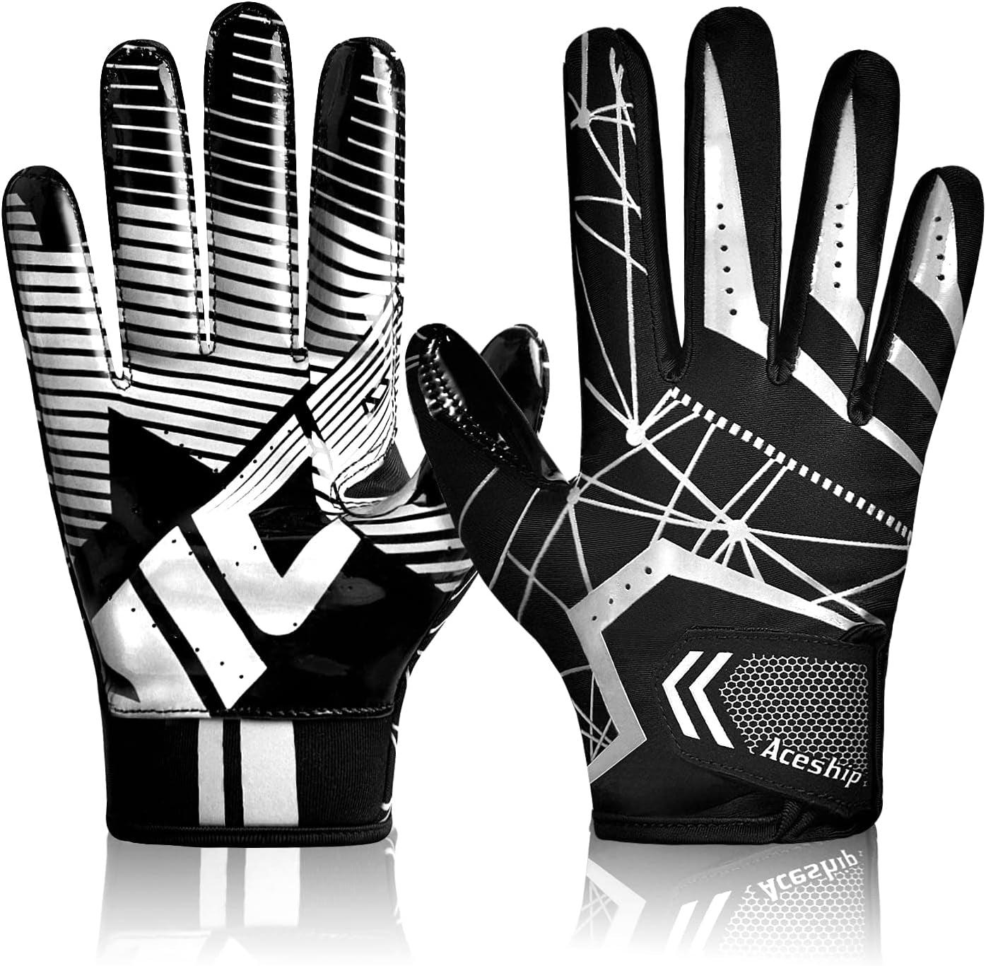 Football Gloves Adult Football Receiver Gloves,Enhanced Performance Football Gloves and High Grip Football Gloves for Adult and Kids