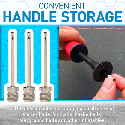 Ball Pump Kit -7.4" - Perfect for Basketballs, Soccer Balls and More - Complete