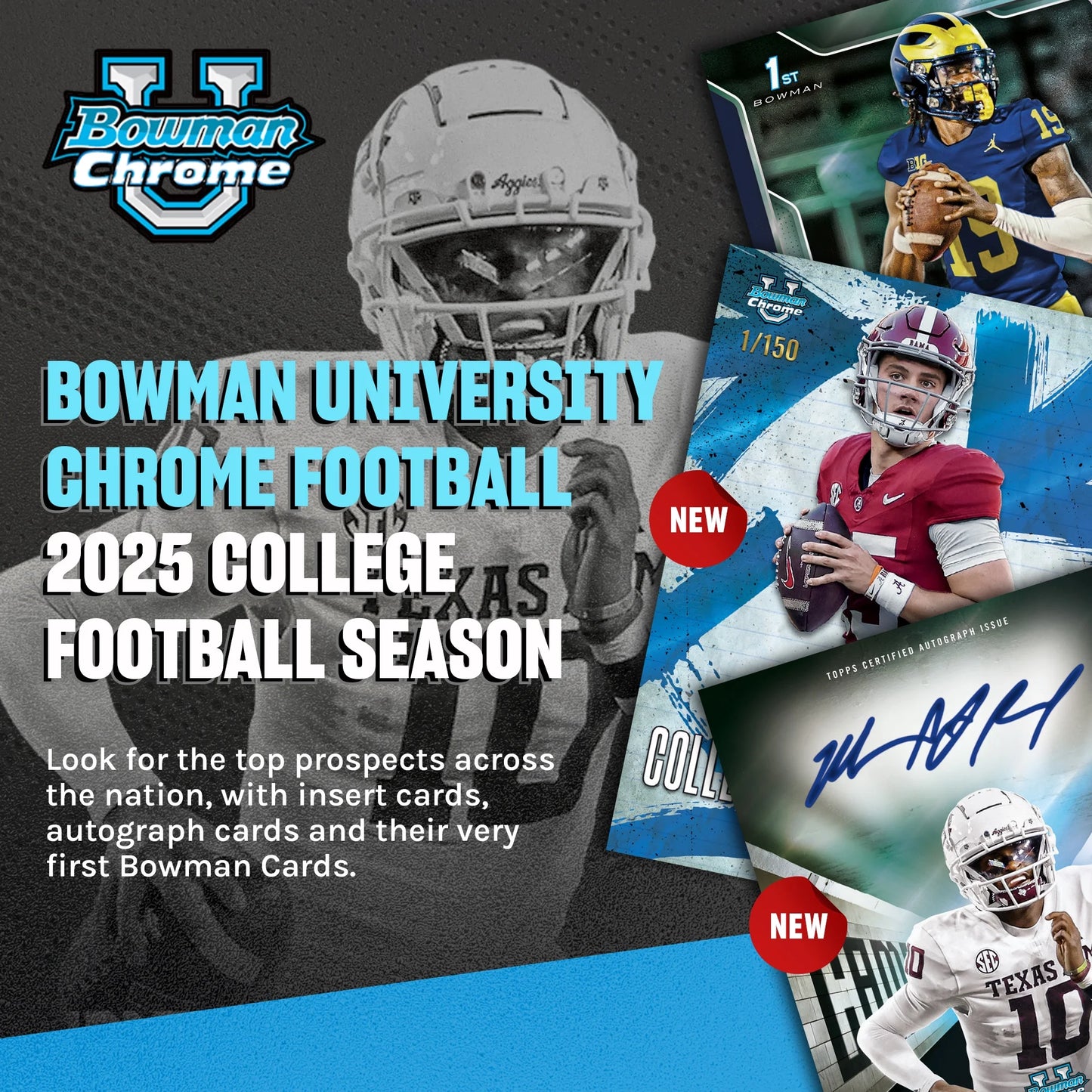 2025 Bowman University Chrome Football - Factory Sealed - Mega Box