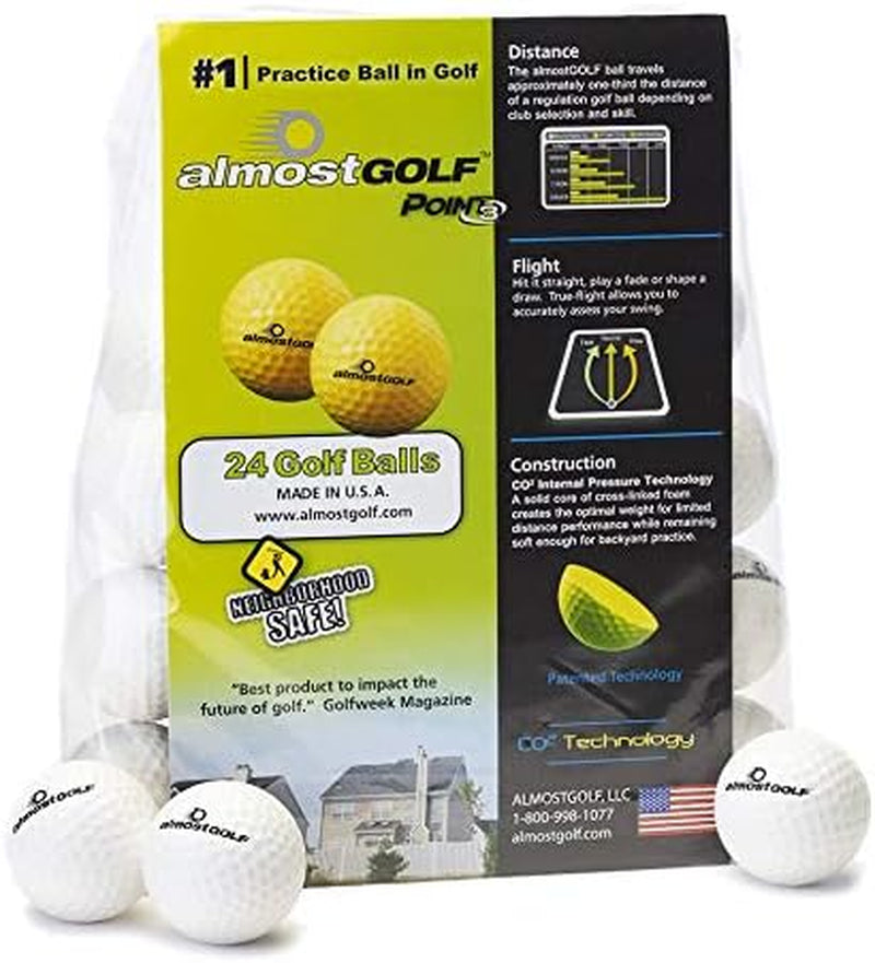 golf Balls - Limited Flight Practice Golf Balls - (24 Pack) -  Golf Balls Foam Golf Training Aids for Indoor or Yard Practice - Includes 24 golf Balls with 5 Liberty Tees